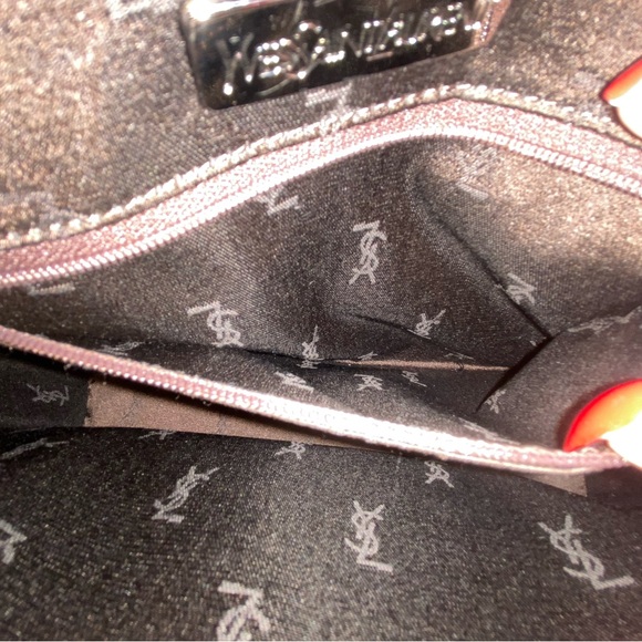 Vintage Saint Laurent Chocolate Brown Satin Satchel with Tortoiseshell Accents - Picture 7 of 10